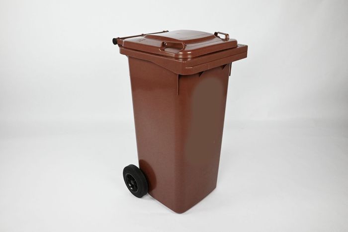 2-Rad Mülltonne 120 Liter, 475x550x930 mm, braun