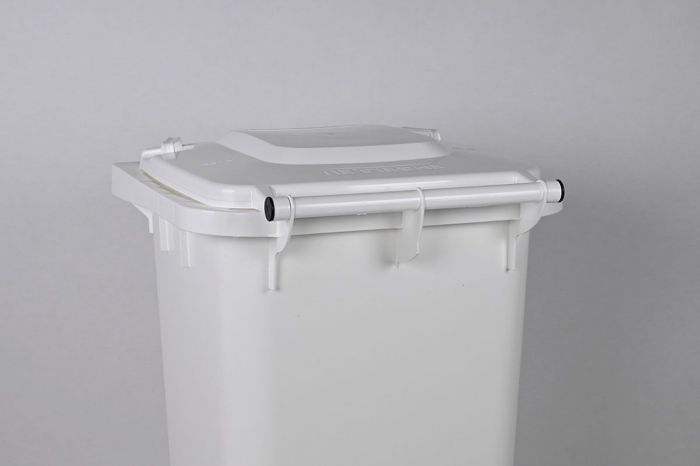 Weißer 2-Rad Abfallbehälter 240 Liter
