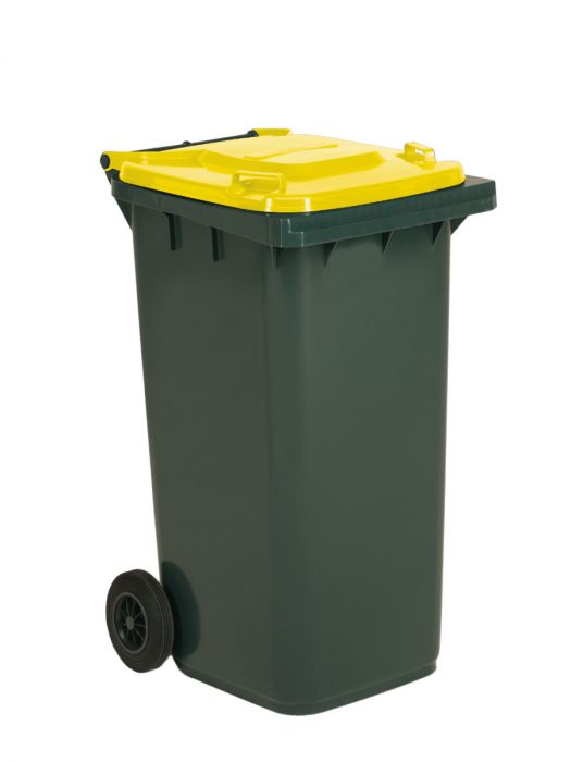 Mülltonne 240 Liter, 580x740x1070 mm, grau/gelb