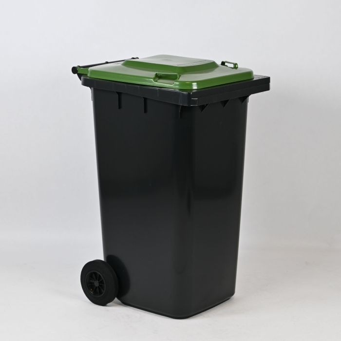 Wheelie bin 240L, 580x740x1070 mm, anthracite/green