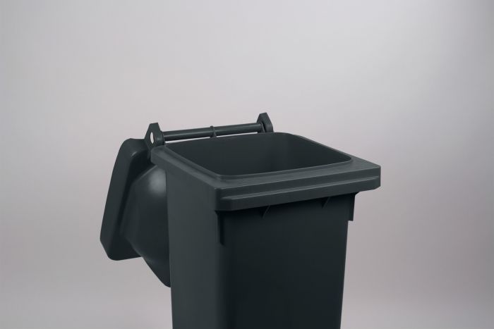 2-Rad Mülltonne MGB 120L, Runddeckel mit Einwurfschlitz, schwarz