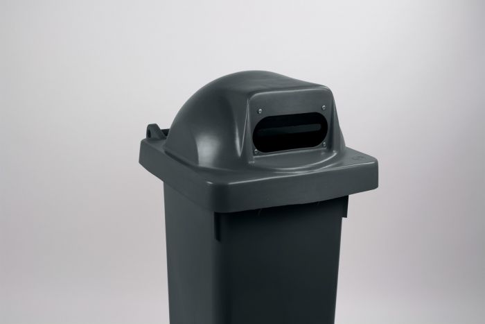 2-Rad Mülltonne MGB 120L, Runddeckel mit Einwurfschlitz, schwarz