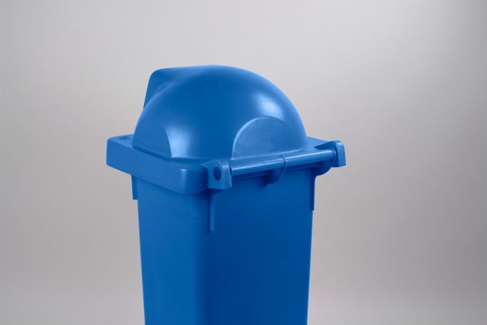 2-Rad Mülltonne MGB 120L Blau, Runddeckel mit 2 Einwurföffnungen