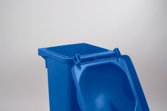 2-Rad Mülltonne MGB 120L Blau, Runddeckel mit 2 Einwurföffnungen