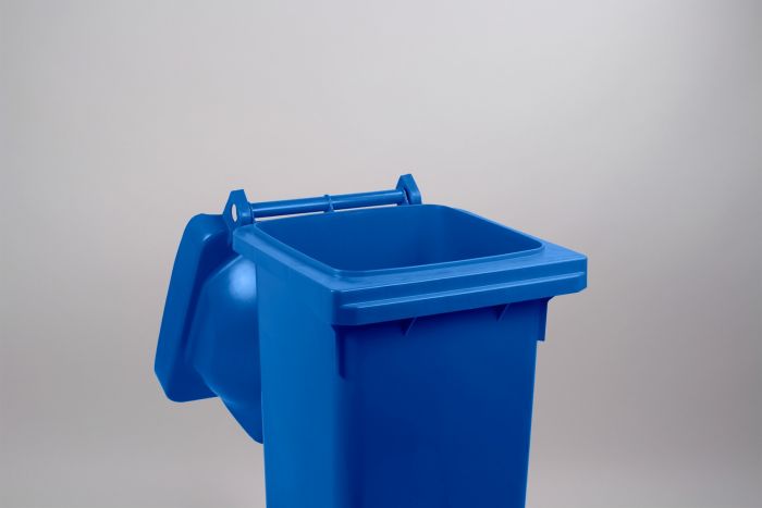 2-Rad Mülltonne MGB 120L Blau, Runddeckel mit 2 Einwurföffnungen
