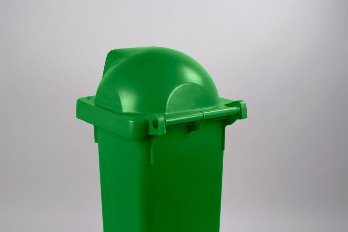 2-Rad Mülltonne MGB 240L Grün, Runddeckel mit 2 Einwurföffnungen
