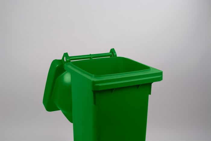 2-Rad Mülltonne MGB 240L Grün, Runddeckel mit 2 Einwurföffnungen