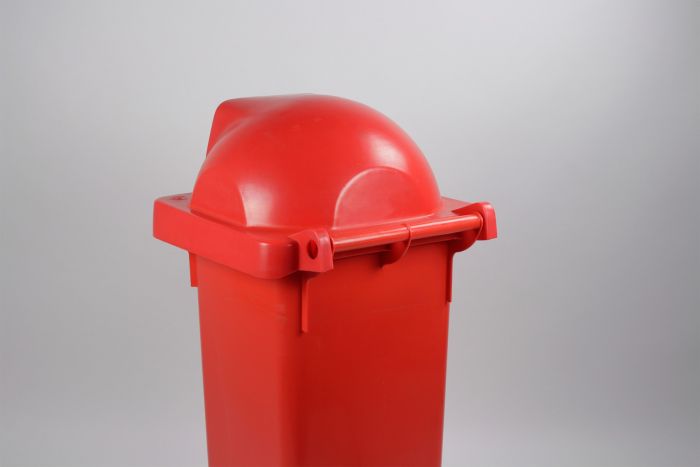 2-Rad Mülltonne MGB 240L Rot, Runddeckel mit 2 Einwurföffnungen
