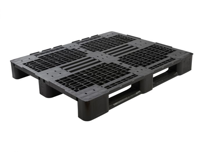 E-line Mepal medium duty Palette 3 Kufen, 1200x1000x145 mm, PP recycle offener Deck