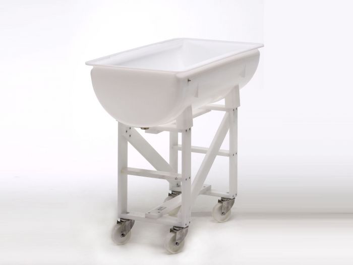 Untersetzrahmen für Mischbehälter 100 L mit 2 Lenk- und 2 gebremste Räder, Farbe weiss (pro Stück)