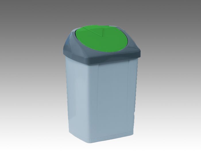 Abfalleimer 430x370x730 mm 60 Ltr. Grau/Grün (pro Stück)