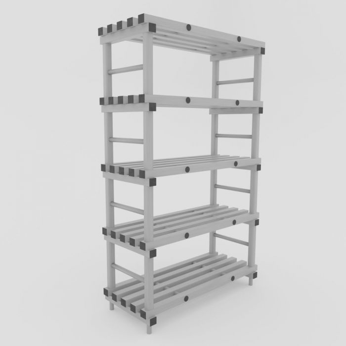 Plastic Shelving 100x50x177 cm with 5 shelves, grey