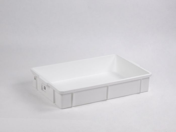 Stapelbarer Hygienebehälter 650x427x115 mm, 26 Liter, weiß