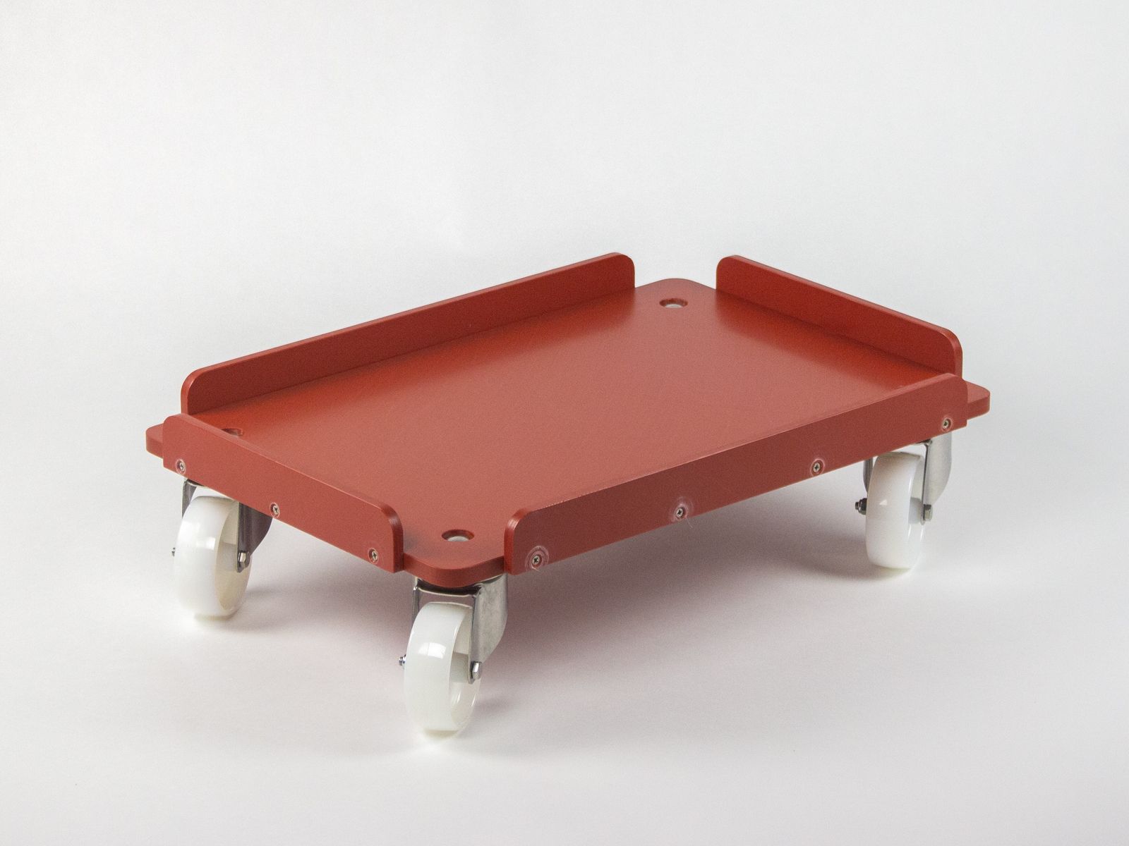 Transportroller Rot Für Eurobehälter 60x40 Cm – Mit Gummirädern, Feststellbremsen & Gratis Zollstock