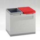 Büromodule für Papier und Restabfall 40x30x35cm, grau/rot