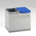 Büromodule für Papier und Restabfall 40x30x35cm, grau/blau