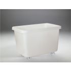 Grossvolume Hygienebehälter 970x670x710 mm 304L, auf 4 Räder, weiss