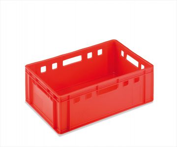 4 x Eurofleischerkiste Vorratsbox E2-Kiste Behälter Gemüsekiste stabelbar gelb. 