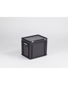 stapelbare Koffer schwarz 30 Liter,  400x300x340 mm ESD Ausführung