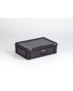stapelbarer Koffer 30 Liter,  600x400x185 mm  ESD Ausführung