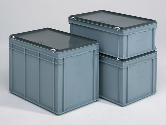 Plastikbehälter 60x40x23,5*Kunststoffbehälter*Plastikkiste*Transportkiste*Deckel 